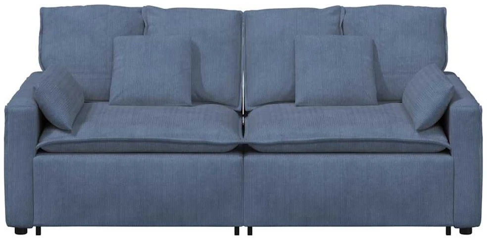 Modulinė sofa su pagalvėlėmis, mėlyna