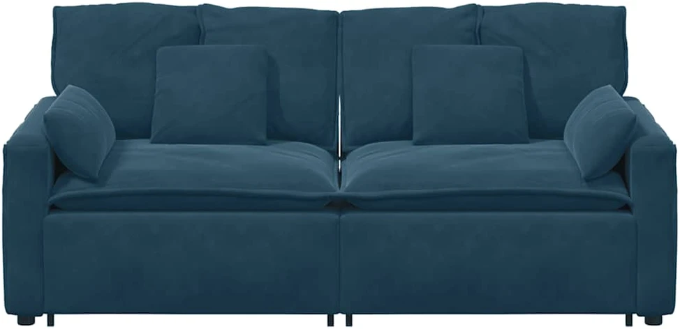 Modulinė sofa su pagalvėlėmis, mėlyna
