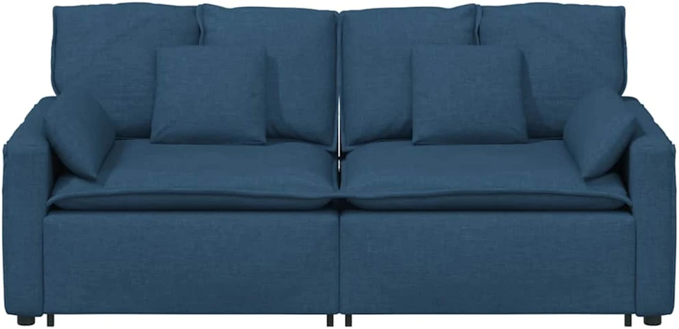 Modulinė sofa su pagalvėlėmis, mėlyna