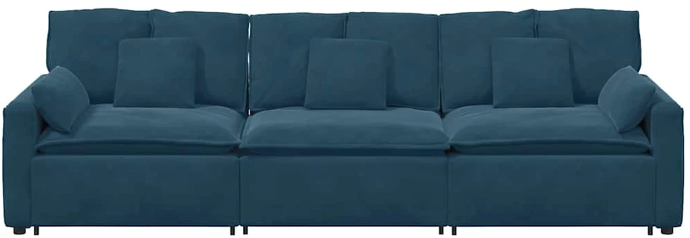 Modulinė sofa su pagalvėlėmis, mėlyna