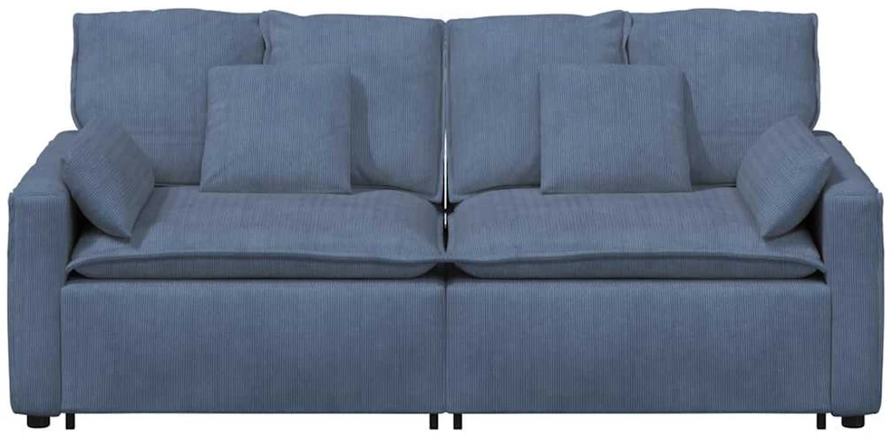 Modulinė sofa su pagalvėlėmis, mėlyna