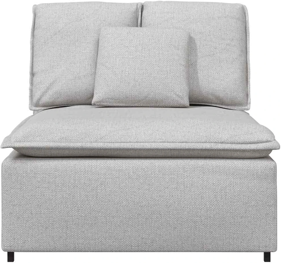Modulinė sofa su pagalvėlėmis, pilka, 100 cm