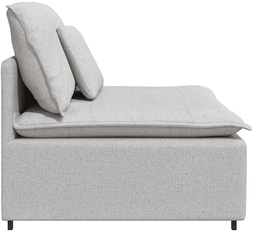 Modulinė sofa su pagalvėlėmis, pilka, 100 cm