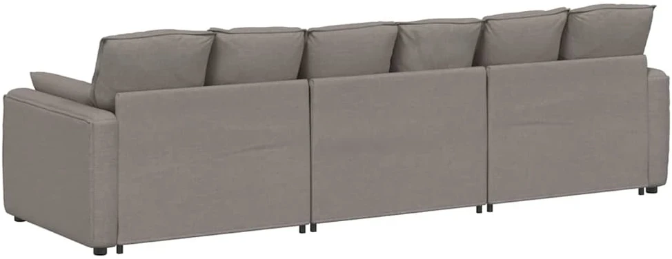 Modulinė sofa su pagalvėlėmis, pilkai ruda