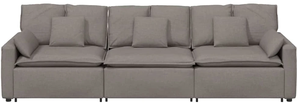 Modulinė sofa su pagalvėlėmis, pilkai ruda