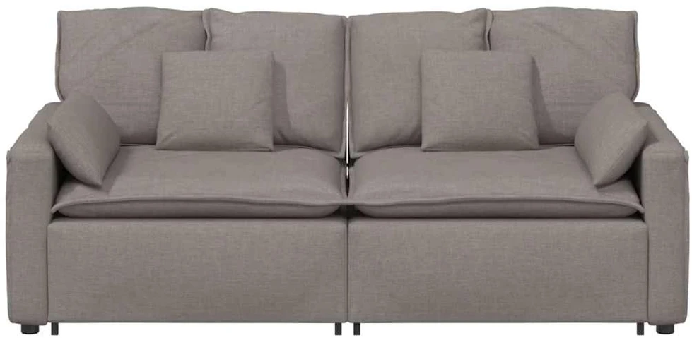Modulinė sofa su pagalvėlėmis, pilkai ruda