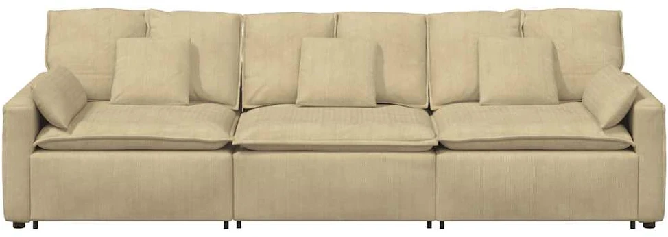 Modulinė sofa su pagalvėlėmis, pilkai žalia