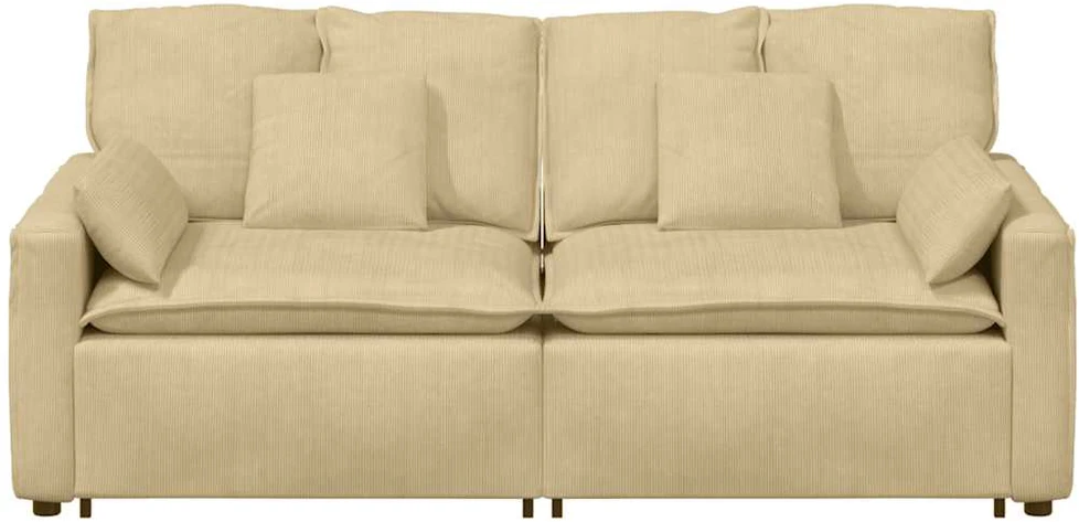 Modulinė sofa su pagalvėlėmis, pilkai žalia