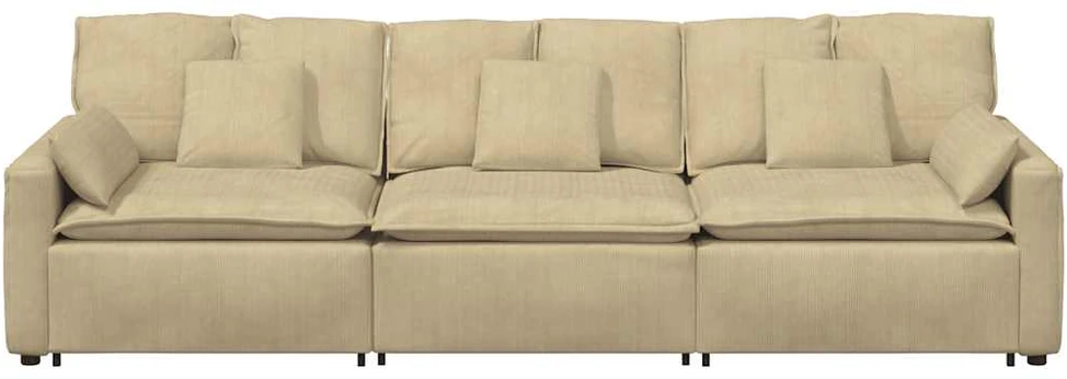 Modulinė sofa su pagalvėlėmis, pilkai žalia