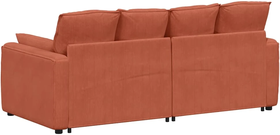 Modulinė sofa su pagalvėlėmis, raudonai oranžinė