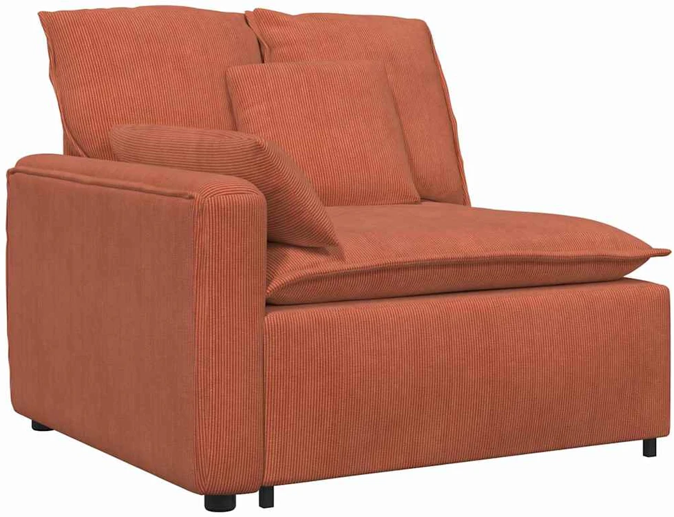 Modulinė sofa su pagalvėlėmis, raudonai oranžinė