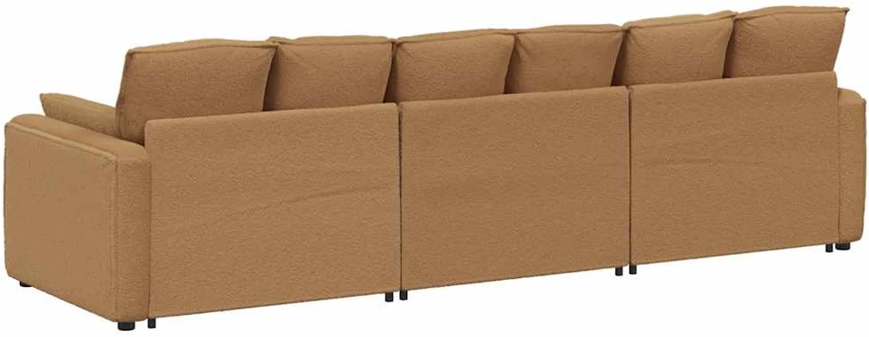 Modulinė sofa su pagalvėlėmis, smėlio spalvos