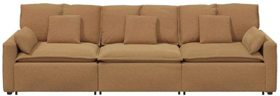 Modulinė sofa su pagalvėlėmis, smėlio spalvos