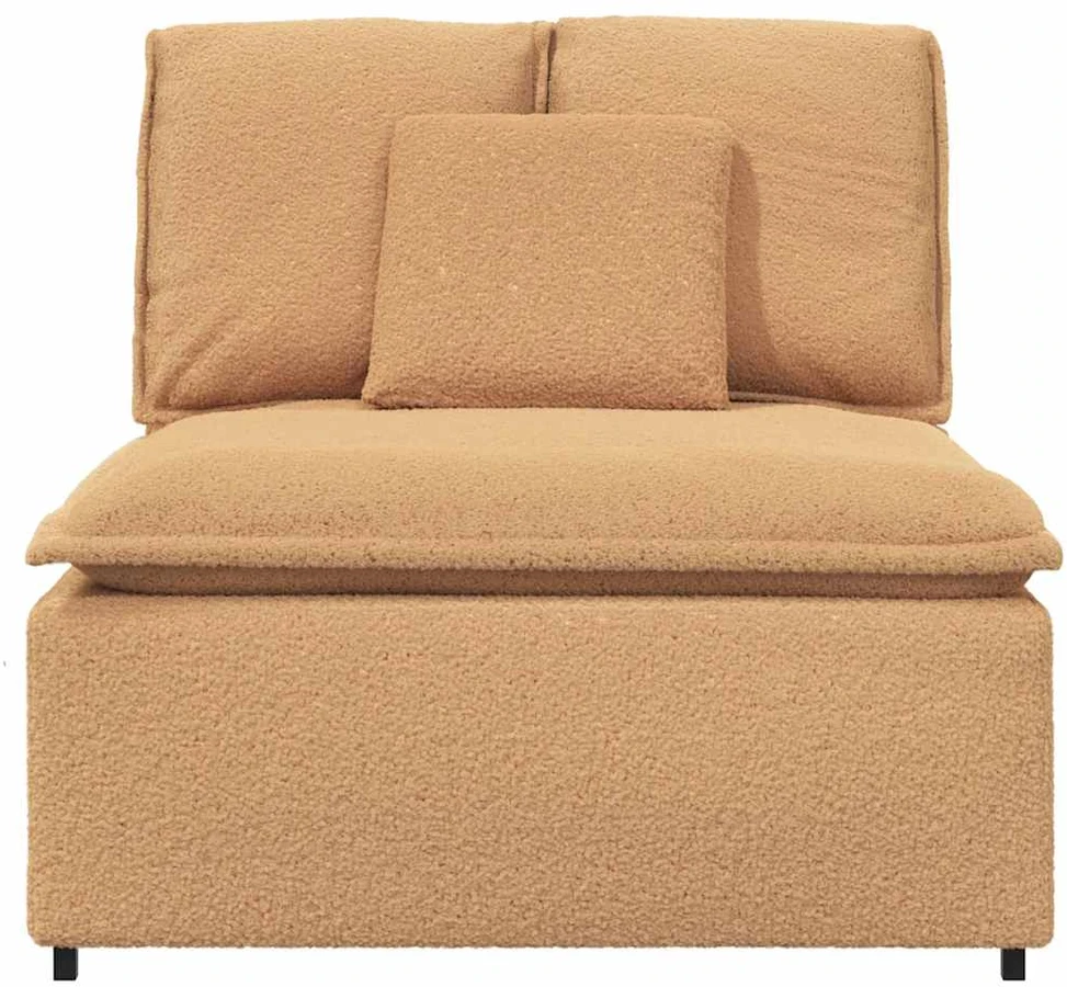 Modulinė sofa su pagalvėlėmis, smėlio spalvos, 100 cm