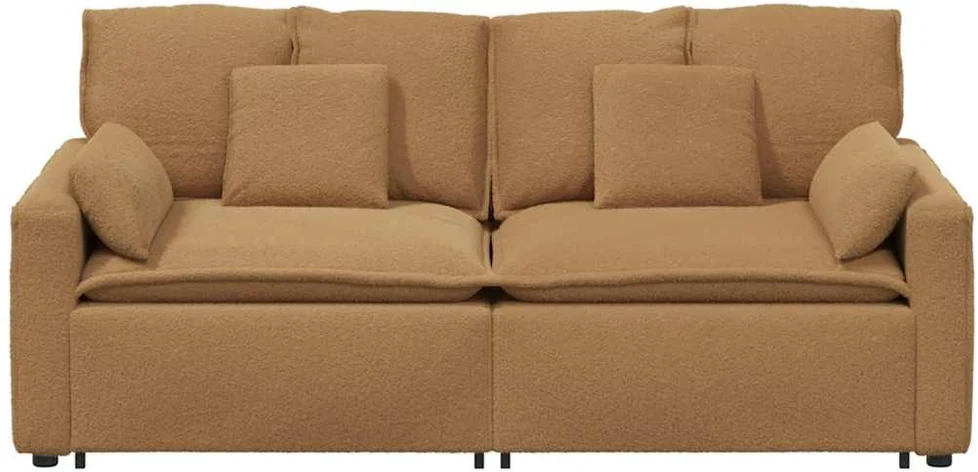 Modulinė sofa su pagalvėlėmis, smėlio spalvos