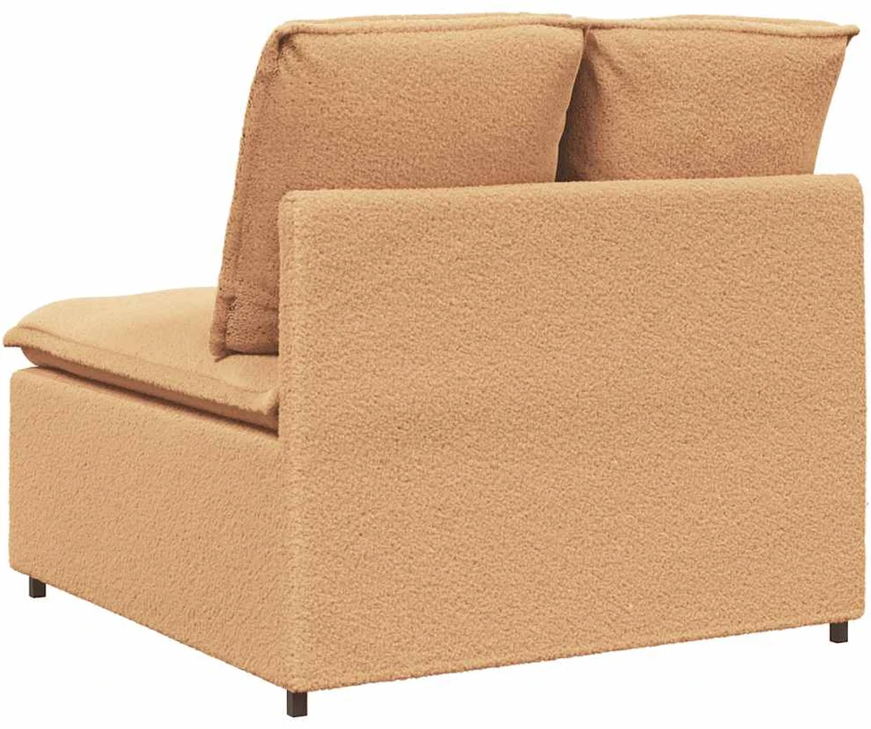Modulinė sofa su pagalvėlėmis, smėlio spalvos, 100 cm