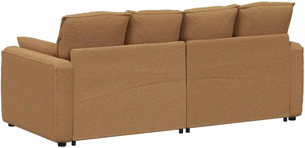 Modulinė sofa su pagalvėlėmis, smėlio spalvos