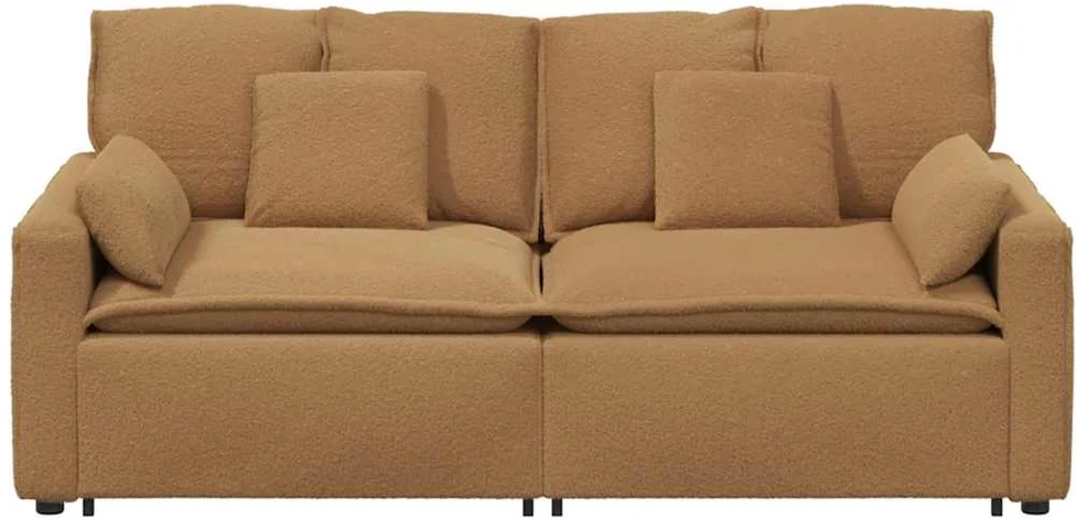 Modulinė sofa su pagalvėlėmis, smėlio spalvos