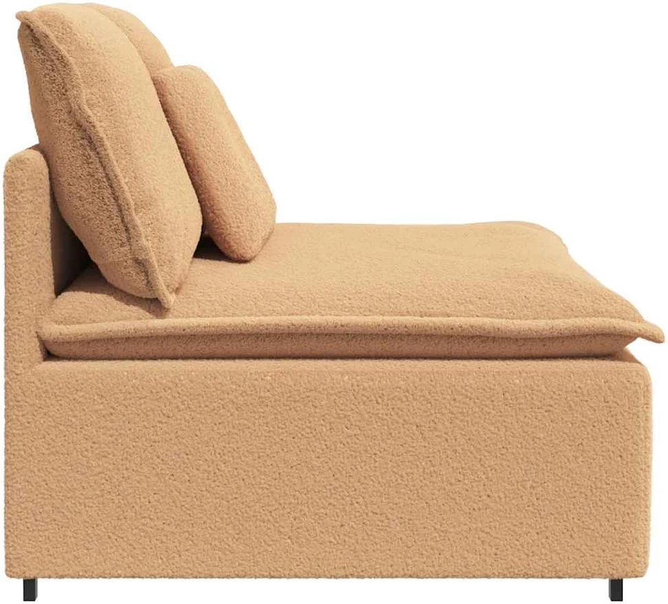 Modulinė sofa su pagalvėlėmis, smėlio spalvos, 100 cm