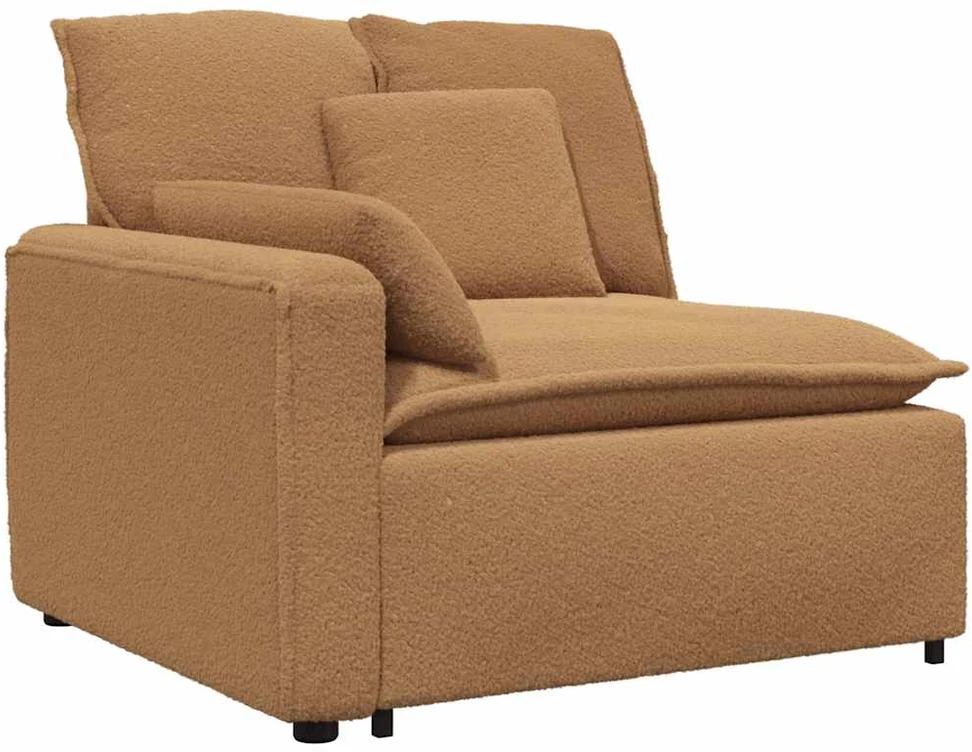 Modulinė sofa su pagalvėlėmis, smėlio spalvos