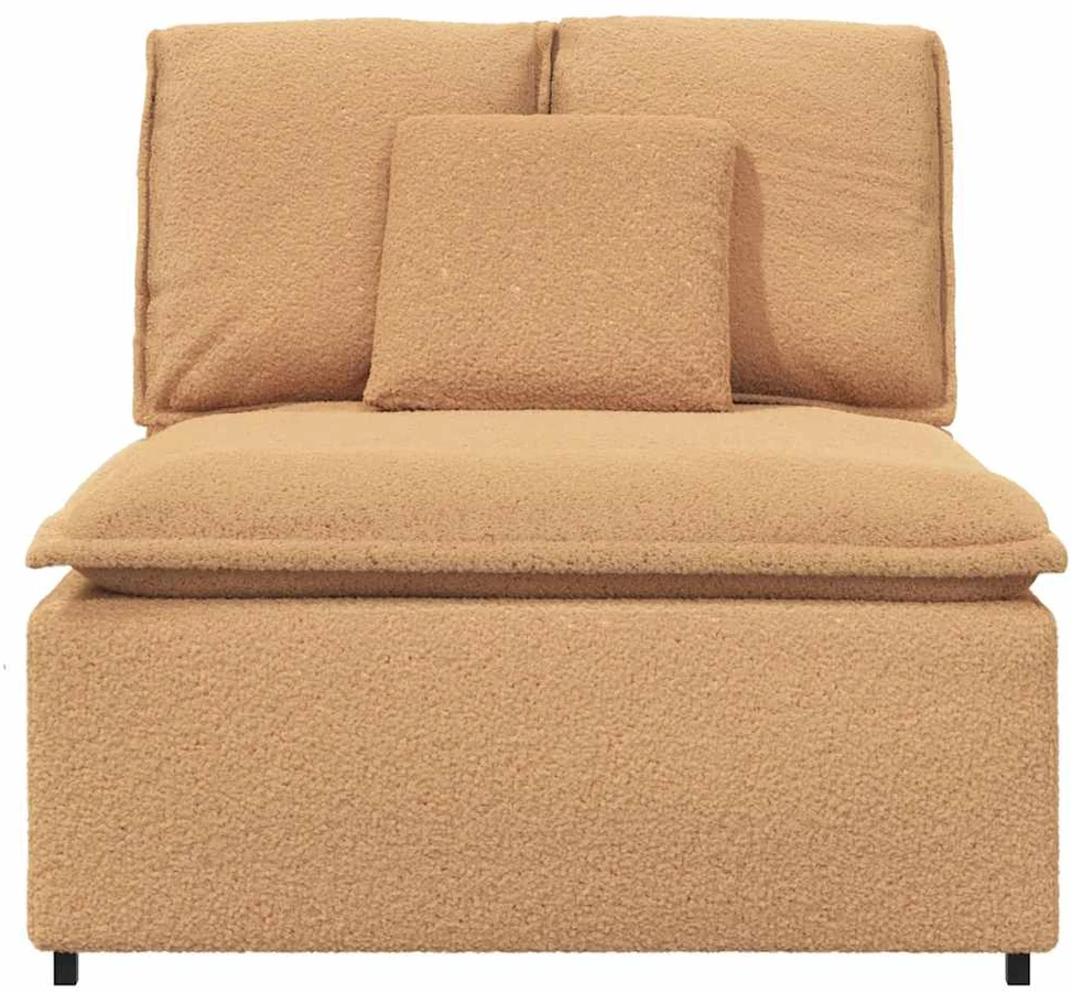 Modulinė sofa su pagalvėlėmis, smėlio spalvos, 100 cm
