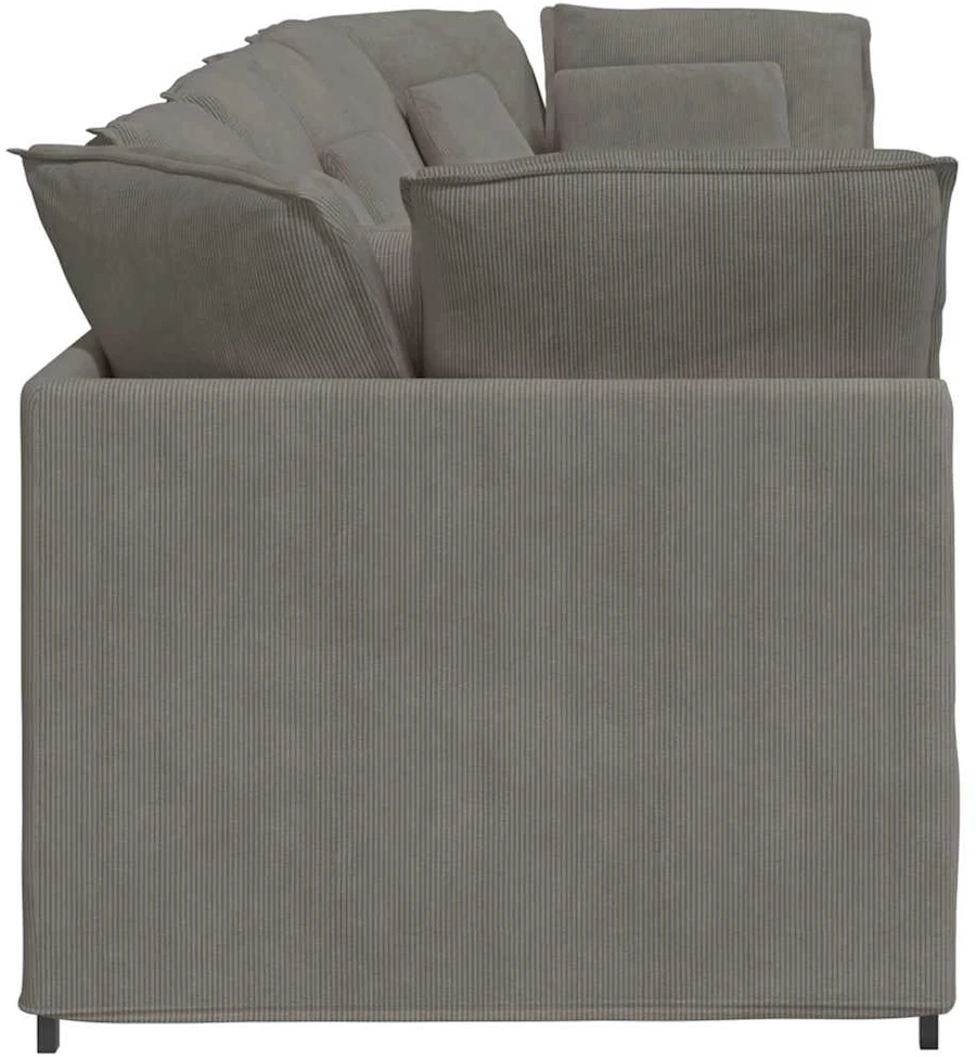 Modulinė sofa su pagalvėlėmis, šviesiai pilka, velvetas, audinys