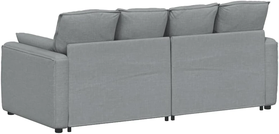 Modulinė sofa su pagalvėlėmis, šviesiai pilka