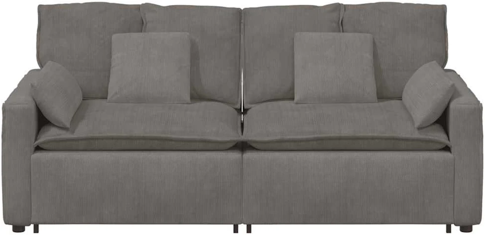 Modulinė sofa su pagalvėlėmis, šviesiai pilka