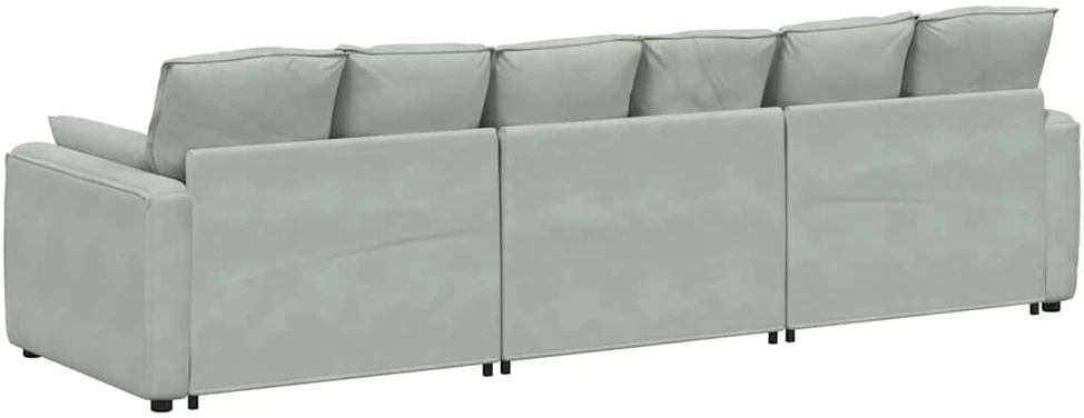Modulinė sofa su pagalvėlėmis, šviesiai pilka
