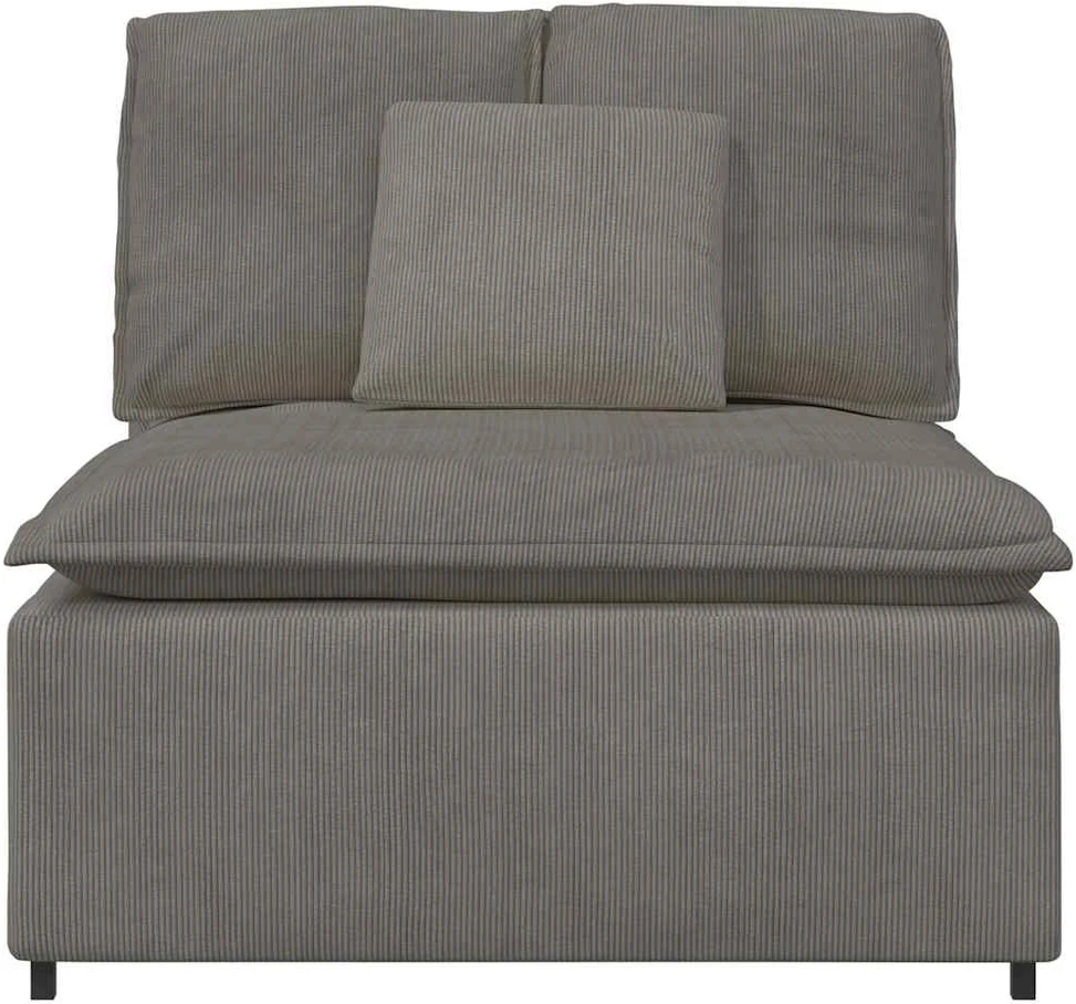 Modulinė sofa su pagalvėlėmis, šviesiai pilka, 100 cm