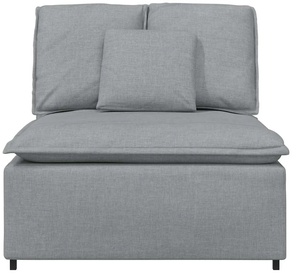 Modulinė sofa su pagalvėlėmis, šviesiai pilka, 100 cm