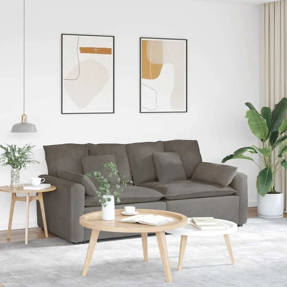 Modulinė sofa su pagalvėlėmis, šviesiai pilka