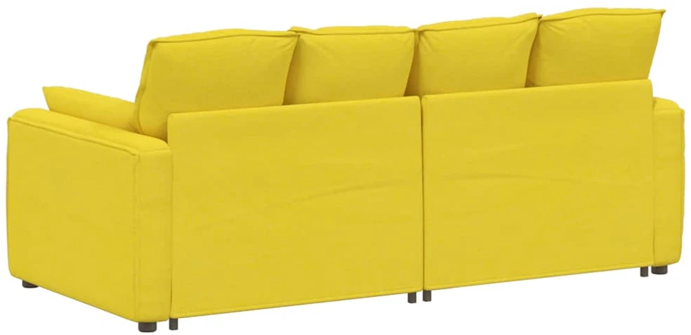 Modulinė sofa su pagalvėlėmis, šviesiai geltona