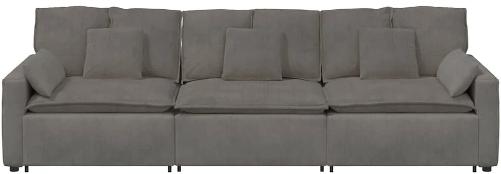 Modulinė sofa su pagalvėlėmis, šviesiai pilka