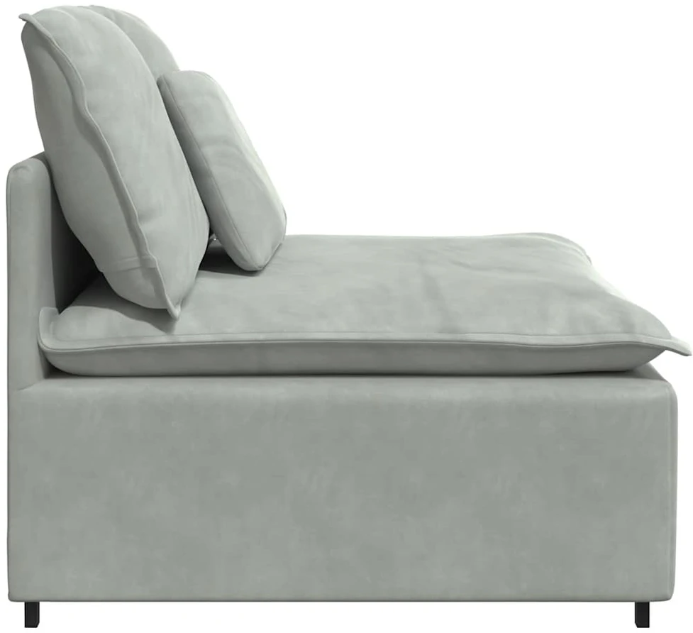 Modulinė sofa su pagalvėlėmis, šviesiai pilka, 100 cm