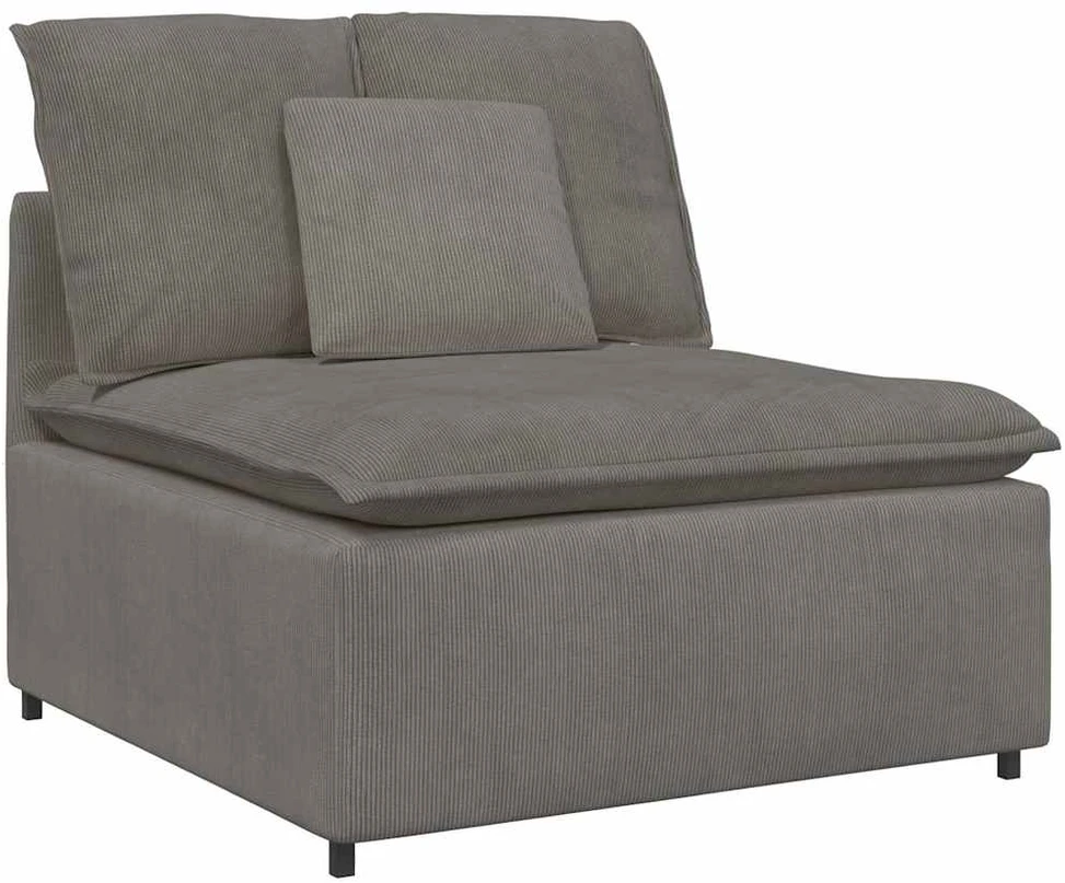 Modulinė sofa su pagalvėlėmis, šviesiai pilka, velvetas, audinys