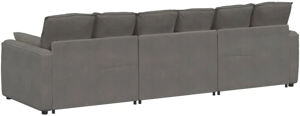Modulinė sofa su pagalvėlėmis, šviesiai pilka