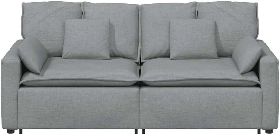 Modulinė sofa su pagalvėlėmis, šviesiai pilka