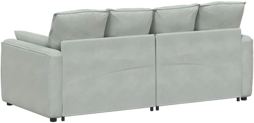 Modulinė sofa su pagalvėlėmis, šviesiai pilka