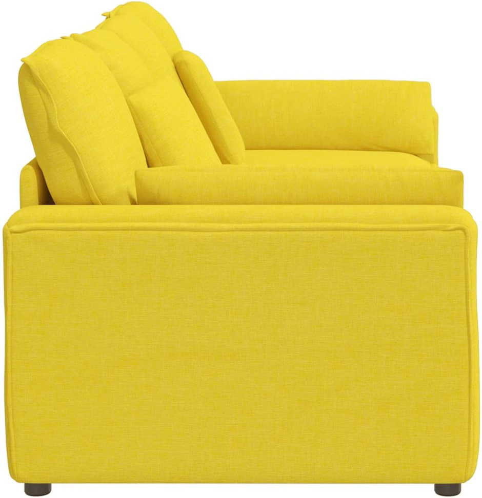 Modulinė sofa su pagalvėlėmis, šviesiai geltona