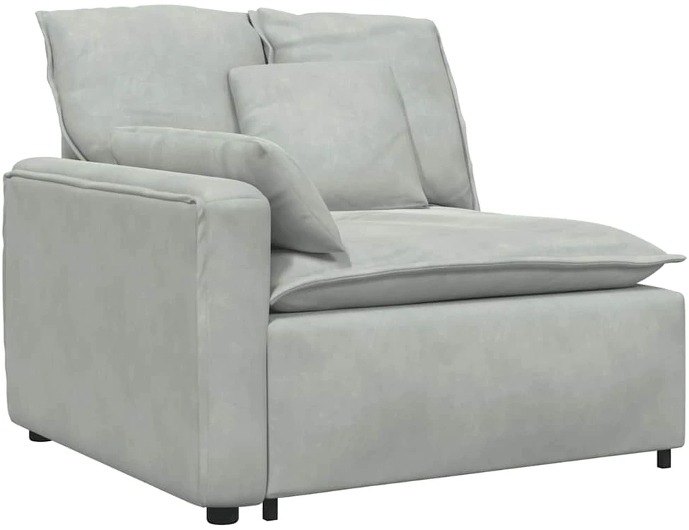 Modulinė sofa su pagalvėlėmis, šviesiai pilka