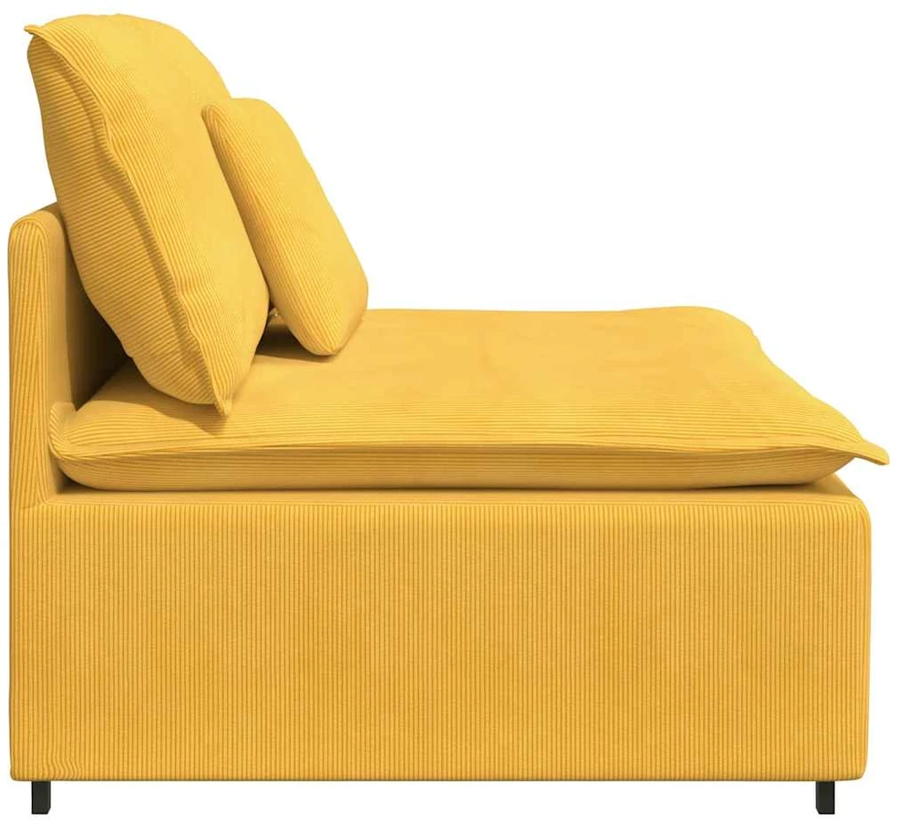 Modulinė sofa su pagalvėlėmis, šviesiai geltona, 100 cm