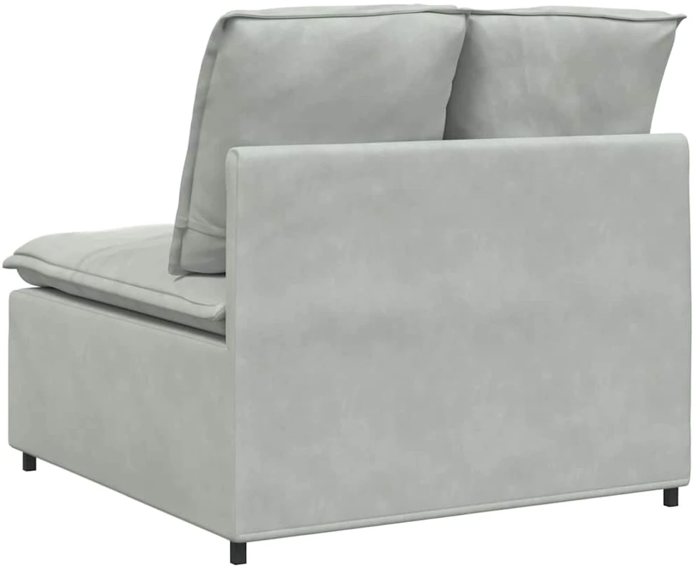 Modulinė sofa su pagalvėlėmis, šviesiai pilka, 100 cm