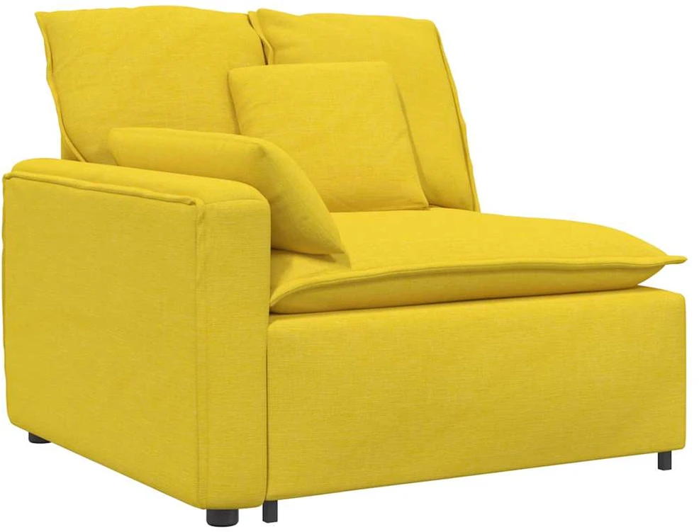 Modulinė sofa su pagalvėlėmis, šviesiai geltona