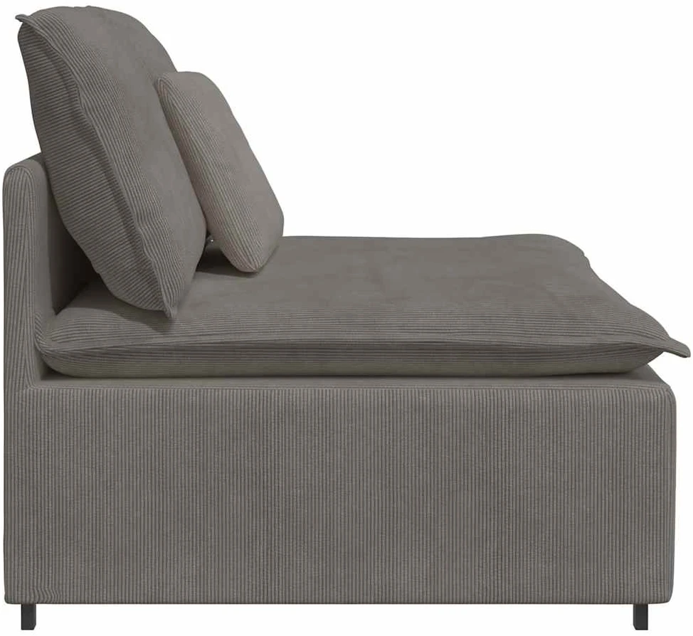 Modulinė sofa su pagalvėlėmis, šviesiai pilka, 100 cm