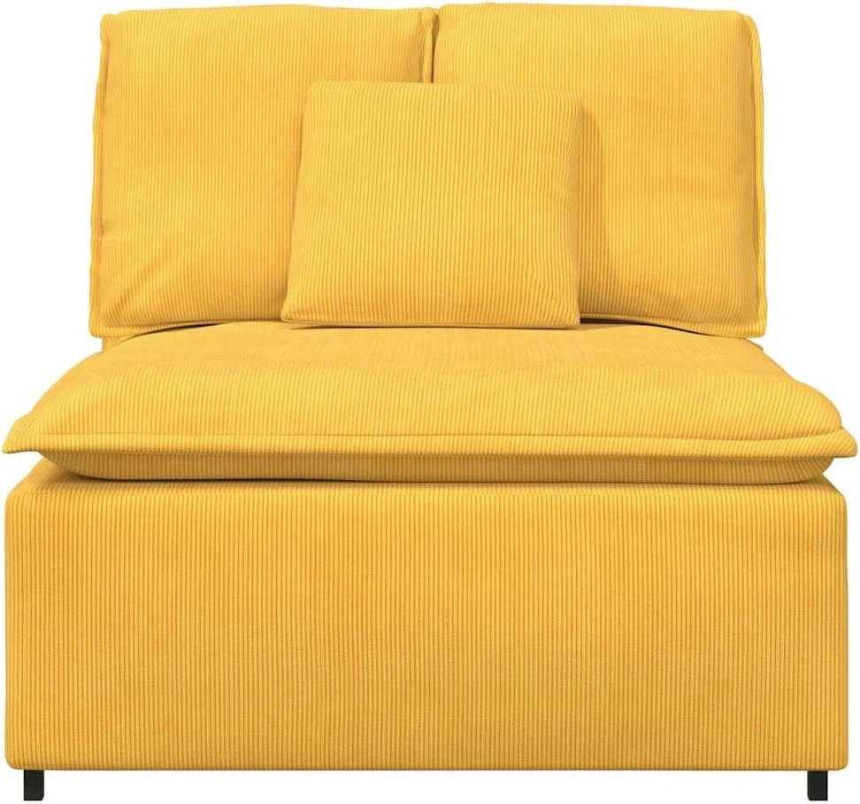 Modulinė sofa su pagalvėlėmis, šviesiai geltona, 100 cm