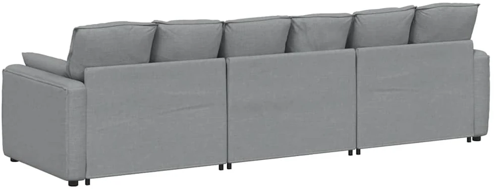 Modulinė sofa su pagalvėlėmis, šviesiai pilka