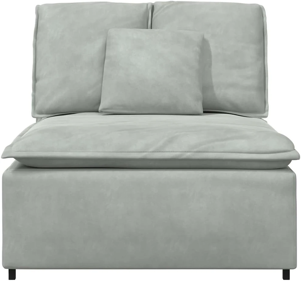 Modulinė sofa su pagalvėlėmis, šviesiai pilka, 100 cm