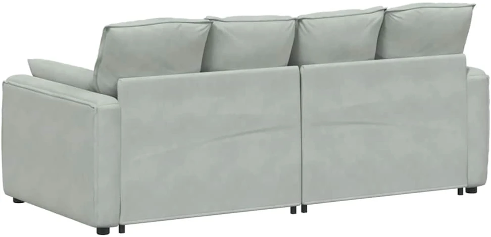 Modulinė sofa su pagalvėlėmis, šviesiai pilka