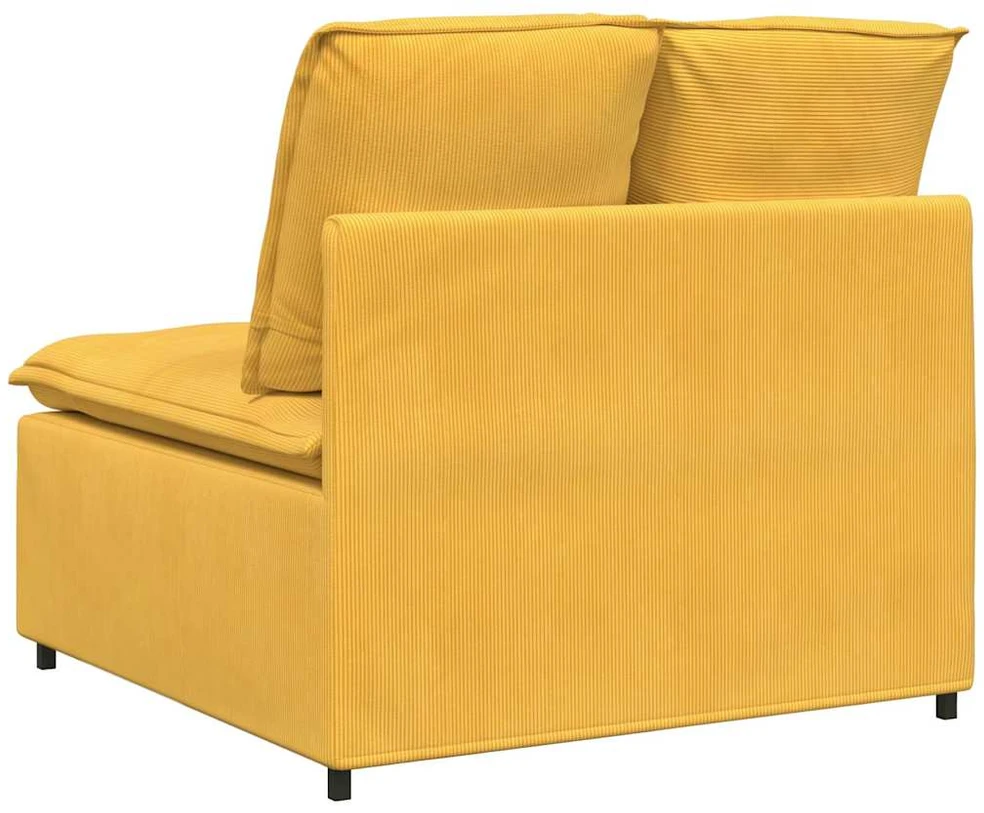Modulinė sofa su pagalvėlėmis, šviesiai geltona, 100 cm